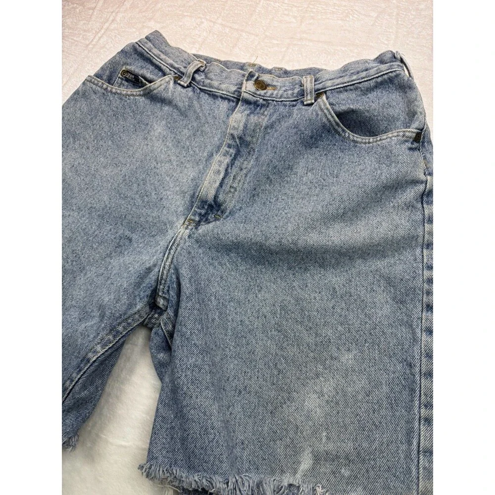 Vintage LEE Shorts 14 High Waist Light Wash Jean Denim Mom Made In USA 80's